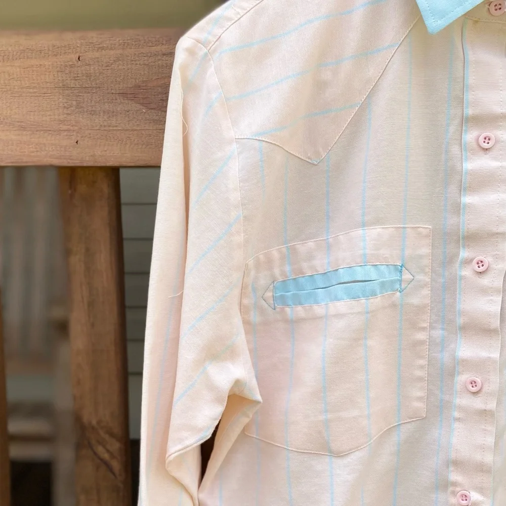 VINTAGE ROPER Stripped Western Button Shirt - Picture 4 of 4